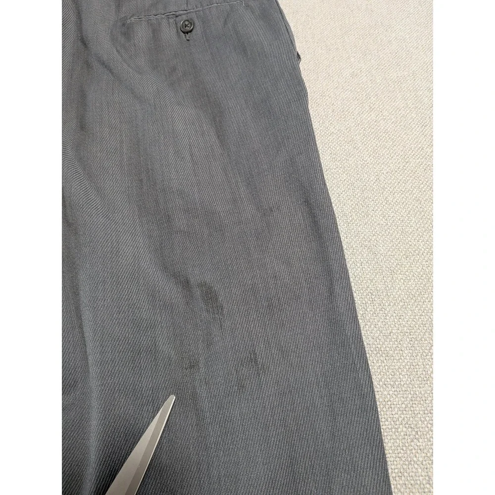 Hart Schaffner Marx Men's Gray 36x30 Wool Flat Front Dress Pants Trousers Office